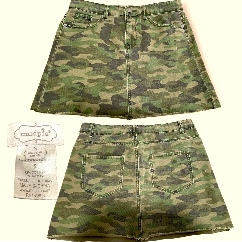 Mud Pie Stevie Skirt Camo Size Small